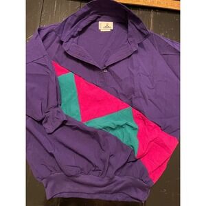 Cortiva Women's Pullover Sweatshirt Geometric Colorblock Purple Medium